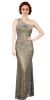 Main image of One Shoulder Sparkling Beads & Sequins Long Prom Dress