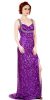 Main image of Broad Straps Front Slit Sequined Long Formal Prom Dress