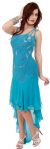 Main image of Artistic Mesh Back Beaded Party Dress with Asymmetric skirt
