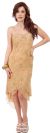 Main image of Knee Length Beaded Cocktail Party Dress with Asymmetric Hem
