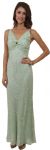 V-Neck Sequined Long Formal Dress with Keyhole  in Sage