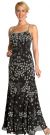 Miniature Flowers Beaded Spaghetti Straps Formal Dress in Black