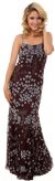 Main image of Miniature Flowers Beaded Spaghetti Straps Formal Dress