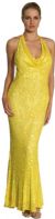 Silver Sparkled Full Length Formal Dress in Lemon color