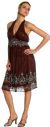Main image of Halter Neck Silk Beaded Cocktail Dress