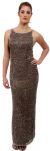 Main image of Boat Neck Long Formal Dress with Artistic Beaded Design