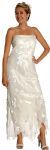 Mettalic Leafy Formal Mother of the Bride Dress with Jacket in Ivory color without Jacket