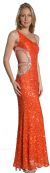 Single Shoulder Beaded Prom Dress side view