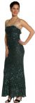 Bejeweled Shimmer Prom Dress with Elegant Back Design in Hunter Green color