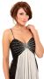 Two Tone Butterfly Top Formal Party Dress in closeup