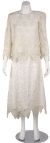 Laced and Beaded Two Piece Formal Dress in Ivory