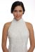 Full Length Floral Beaded Turtle Neck Gown in closeup