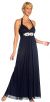 Main image of Halter Neck Rhinestones Belt Long Formal Evening Dress