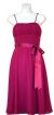 Tea Length Ribbon Party Dress in Magenta color