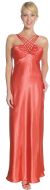 Multiple Back Strap Long Formal Dress in Coral color