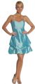 Bubble Party Dress with Spaghetti Straps in Emerald Green