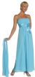 Spaghetti Straps Shirred Bodice Formal Bridesmaid Dress in Turquoise color