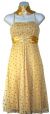 Empire Cut & Glittered Short Cocktail Dress in Gold color