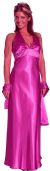 Halter Neck Empire Cut Satin Formal Dress in Magenta