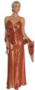 Spaghetti Formal Dress with Front Sash in Rust color