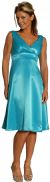 Main image of V-Neck Short Poly Satin Party Dress.