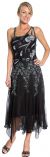 Main image of Asymmetric Floral Beaded Cocktail Dress