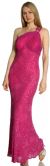 Main image of One Shoulder Shirred Bodice Sequined Formal Dress