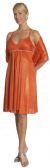 Double Spaghetti Princess Cut Party Dress in Orange color