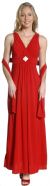 Main image of Criss-Cross Brooched Long Formal Bridesmaid Dress