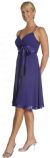 Spaghetti Strap Shirred Satin Bow Party Dress in Purple