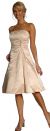 A-line Knee length Party Dress with Shimmery Floral Pattern in Gold color