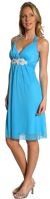 Main image of Halter Neck Rhinestones Belt Short Party Dress