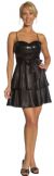 Sequined & Ribbon Bow Short Party Dress in Black color