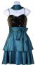 Sequined & Ribbon Bow Short Party Dress in Black/Teal