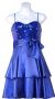 Sequined & Ribbon Bow Short Party Dress in Royal Blue color