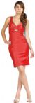 Figure Hugging Empire Cut Party Dress in Red color