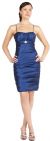 Main image of Spaghetti Straps Fitted & Shirred Short Party Dress