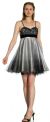 Spaghetti Straps 2 Tone Beaded Bust Short Formal Party Dress in Black/Gray alternative view