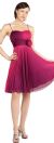 Main image of Two Tone Floral Accent Shirred Party Dress 