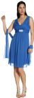 Shirred Empire Cut Short Bridesmaid Party Dress in alternative view