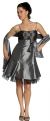 Main image of Mesh & Ribbon Prom Dress with Spaghetti Straps