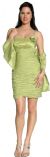 Shirred Mini Tube Party Cocktail Dress in Lime Green color