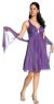 V-Neck Glittered & Pleated Formal Party Dress in alternative view