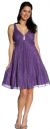 Main image of V-Neck Glittered & Pleated Formal Party Dress