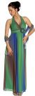 Main image of Multi Colored Halter Neck Formal Evening Dress 