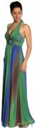 Multi Colored Halter Neck Formal Evening Dress  in alternative view