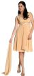 Main image of V-Neck Overlap & Tea Length Prom Dress