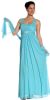 Main image of Broad Strapped Shimmer Prom Dress With Ornamental Brooch