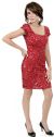 Fully Sequin Beaded Short Prom Dress in Red/Black
