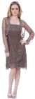 Main image of Spaghetti Straps Beaded Formal Dress with Sheer Mesh Jacket